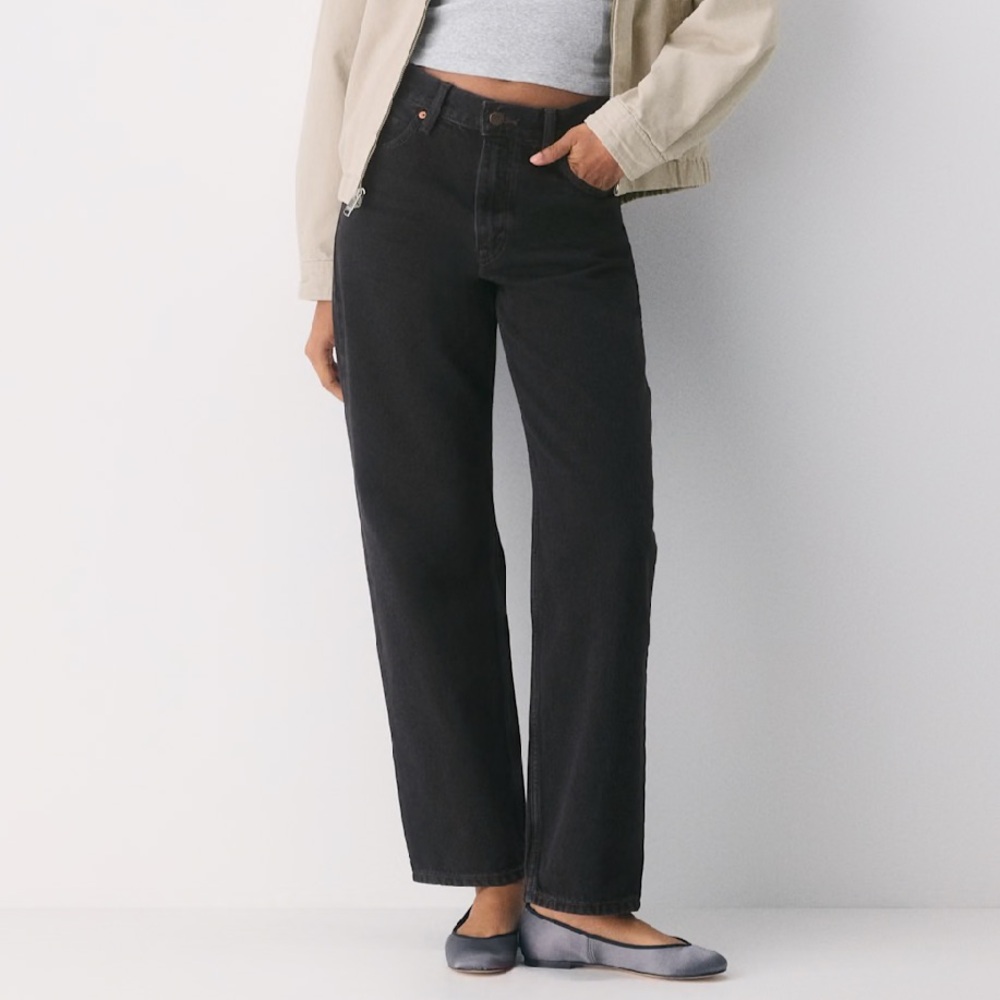 Levi’s dad jean 24 rosie posie black denim jeans straight relaxed loose